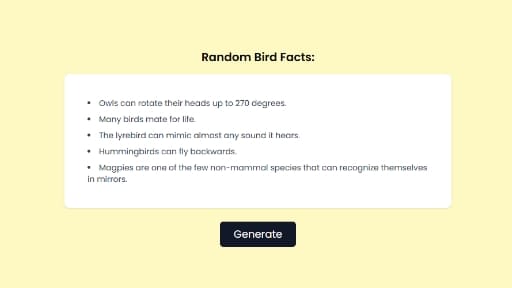 Random Bird Facts Generator